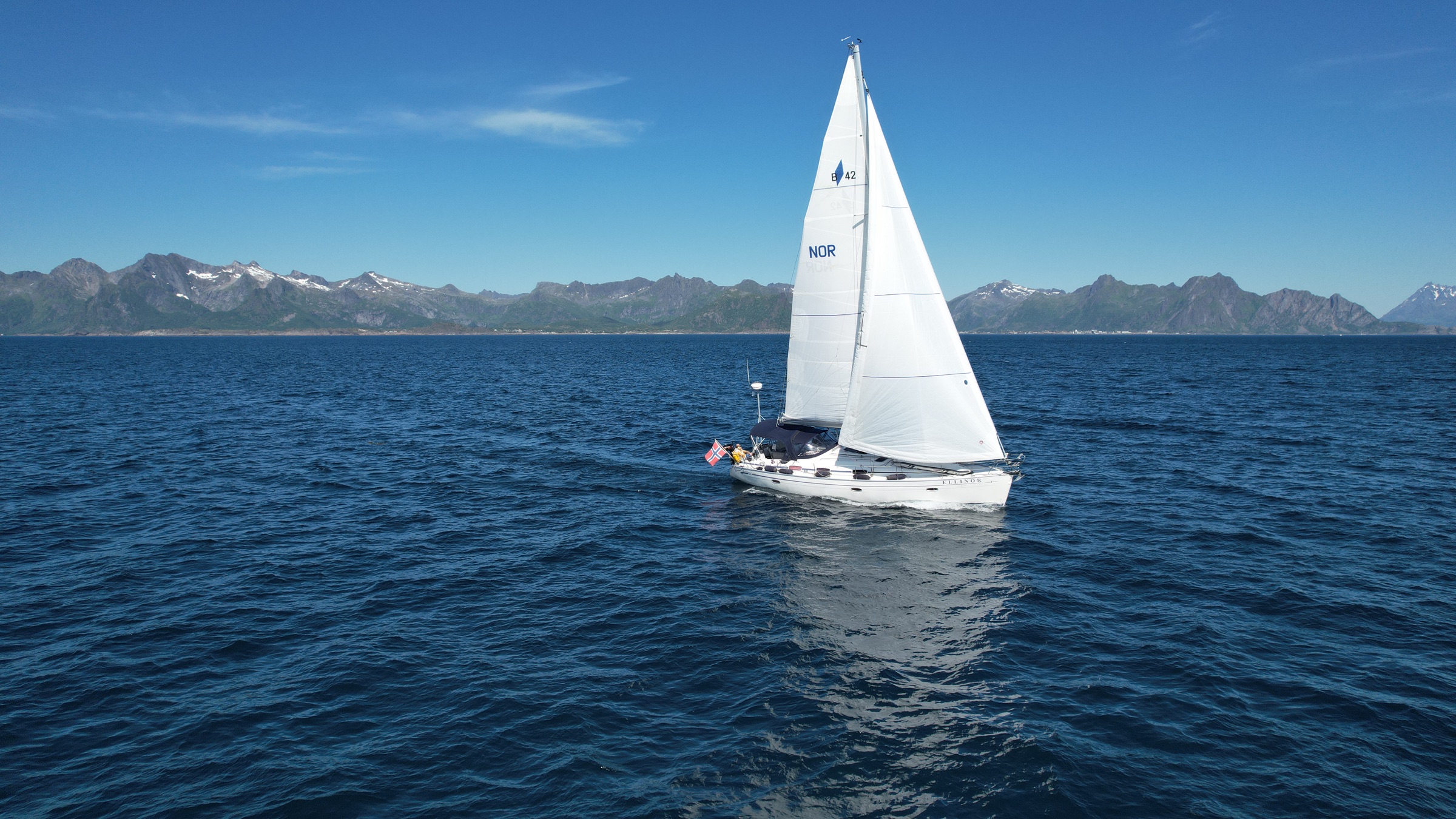 Lofoten mountains from the sea